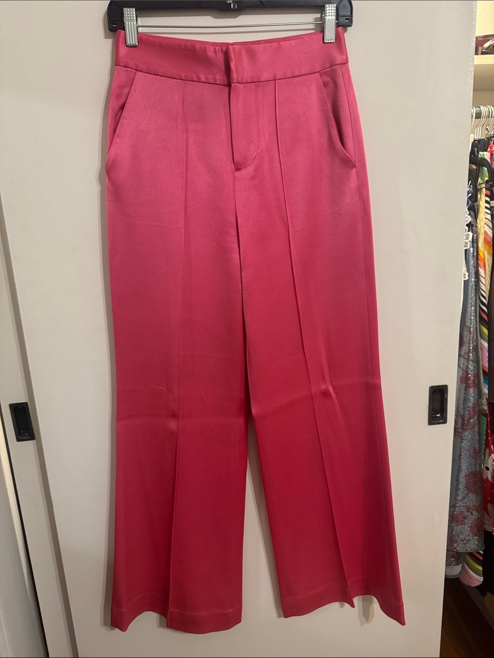 Alice + Olivia Neon Pink Satin Pants